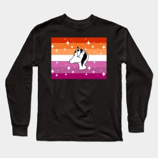 Lesbian Sparkle Unicorn Long Sleeve T-Shirt